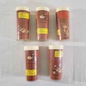 Set of 5 Vintage NFC Cocktail Mixed Drink Recipe Insulated Plastic Tumbler 12 oz